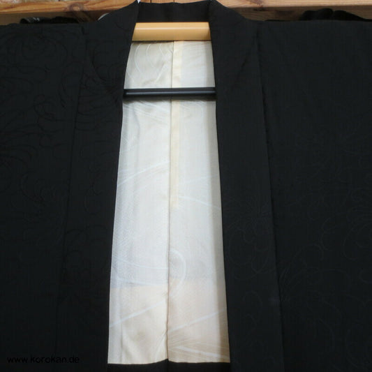 schwarze Haori Kimono Jacke, Rangiku, Crazy Chrysanthemen