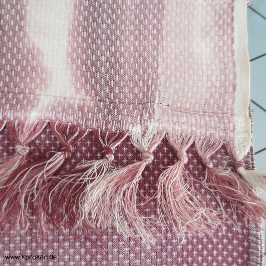 japanische mauve Bokashi Kasuri Tsumugiseide Kimono Tanmono