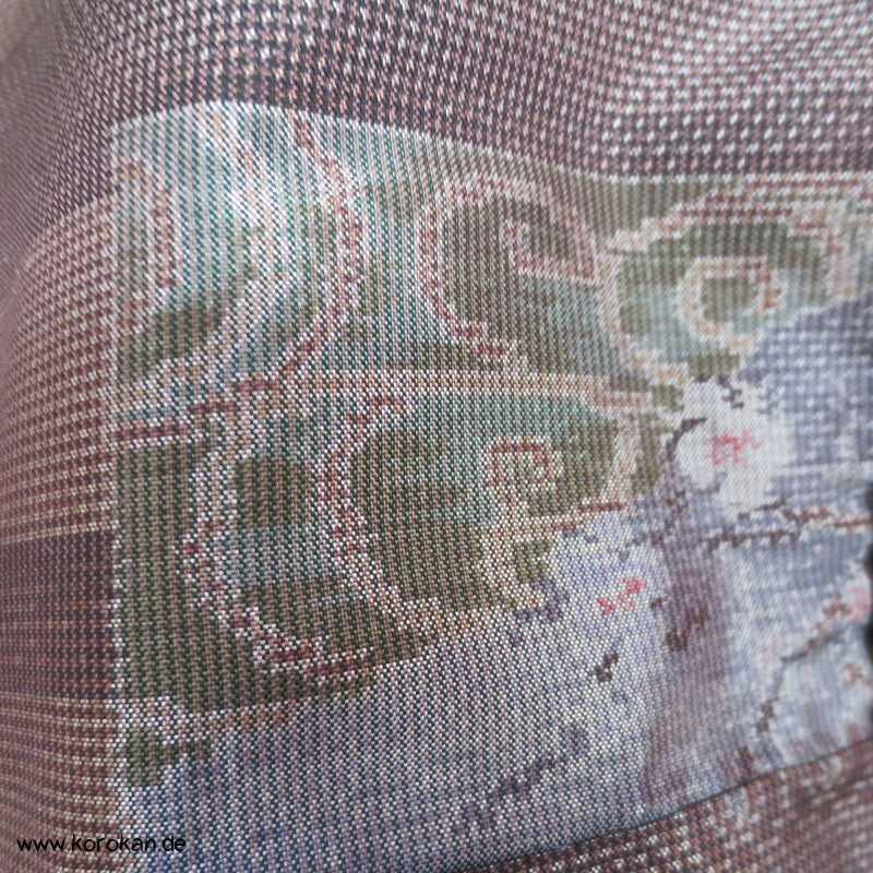 Egasumi, Blüten Kasuri Tsumugi Seiden Kimono