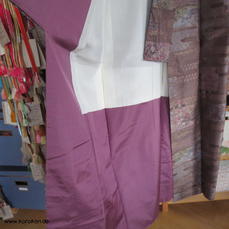 Egasumi, Blüten Kasuri Tsumugi Seiden Kimono
