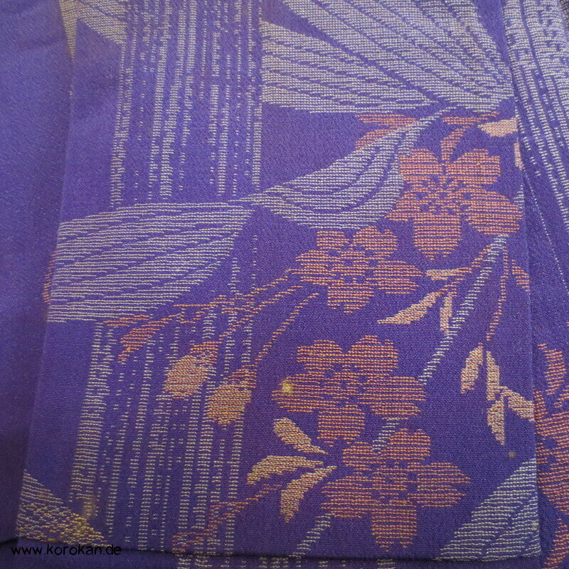 gewebter Bambus und Sakura Komon Kimono Seidenbrokat