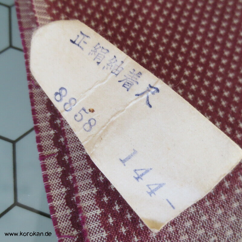 japanische mauve Bokashi Kasuri Tsumugiseide Kimono Tanmono