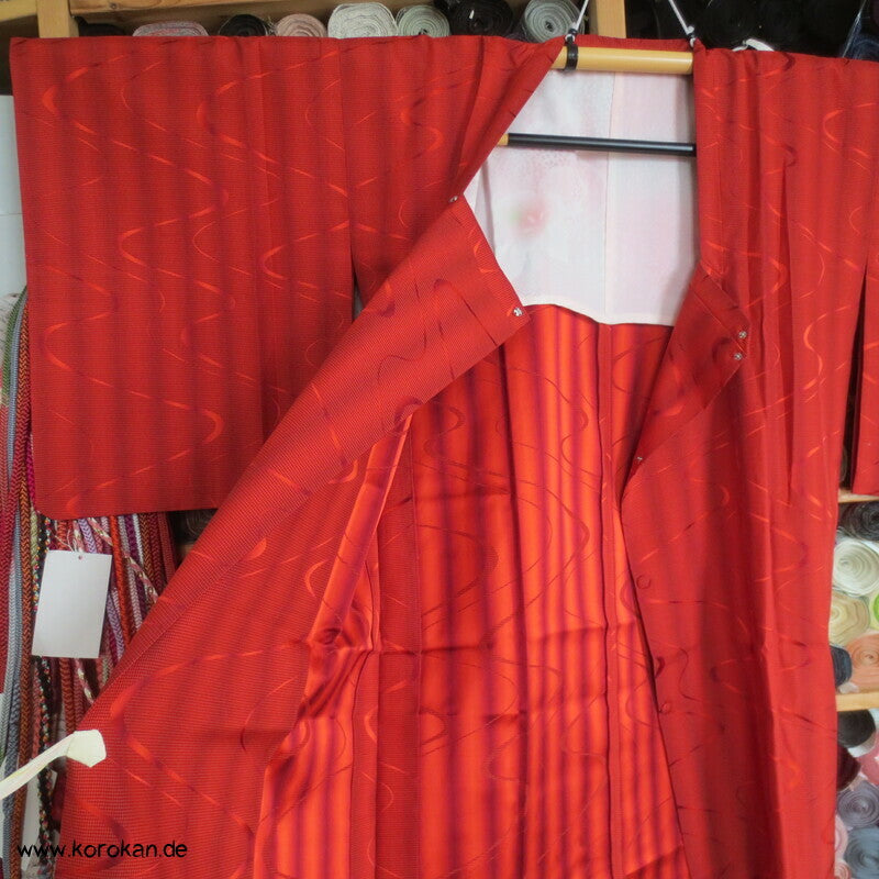 lange Michiyuki Kimono Jacke Seidenjacquard mit Fluss und Karomuster