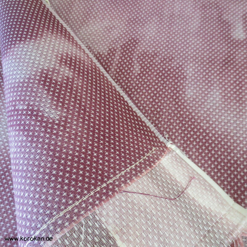 japanische mauve Bokashi Kasuri Tsumugiseide Kimono Tanmono