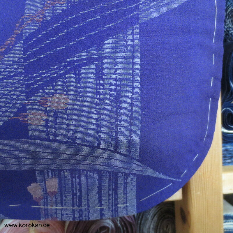 gewebter Bambus und Sakura Komon Kimono Seidenbrokat
