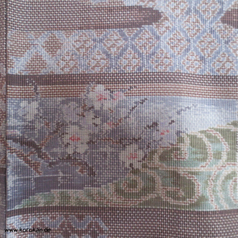 Egasumi, Blüten Kasuri Tsumugi Seiden Kimono