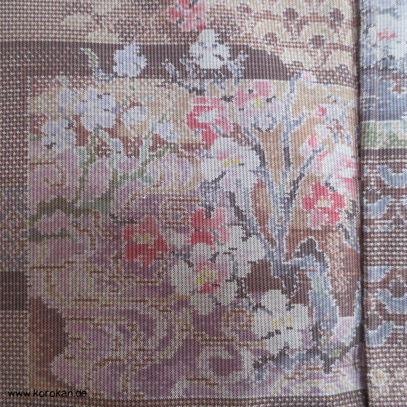 Egasumi, Blüten Kasuri Tsumugi Seiden Kimono