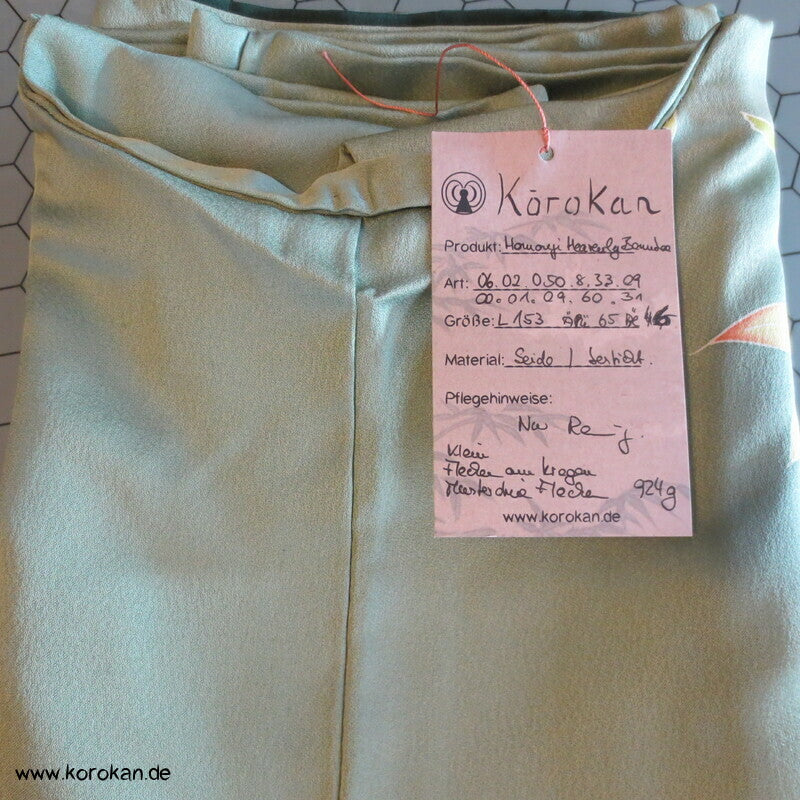Homongi Seidencrepe Kimono Heavenly Bamboo, teilbestickt
