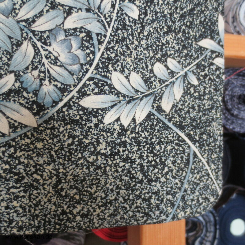 blaue Blüten Hitoe Kimono, Wolle gewaschen