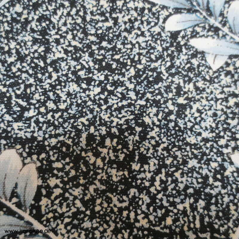 blaue Blüten Hitoe Kimono, Wolle gewaschen