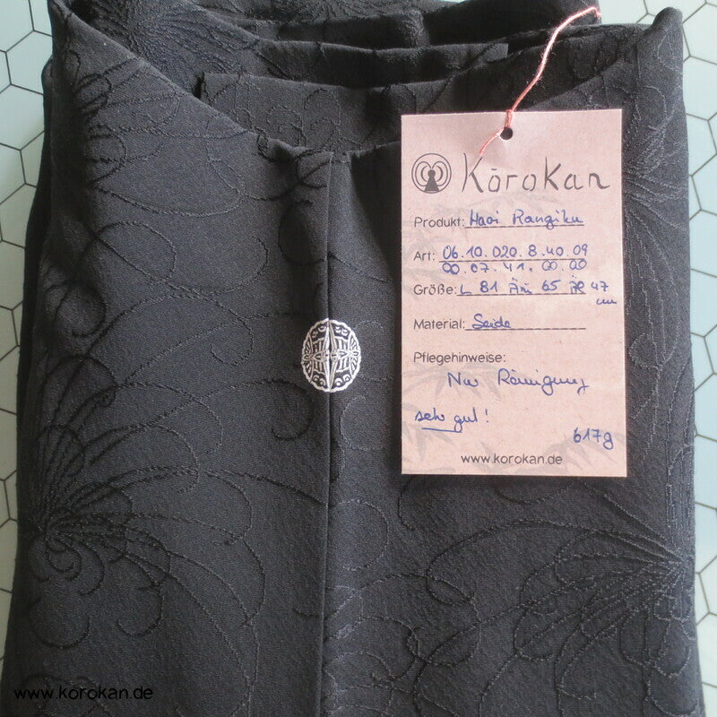 schwarze Haori Kimono Jacke, Rangiku, Crazy Chrysanthemen