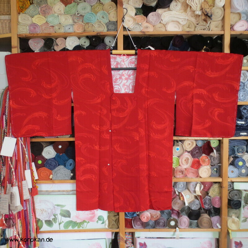 rote wilde Wellen Seide Michiyuki Jacke
