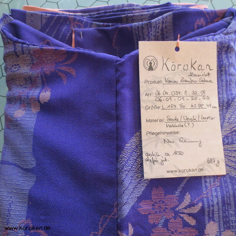gewebter Bambus und Sakura Komon Kimono Seidenbrokat