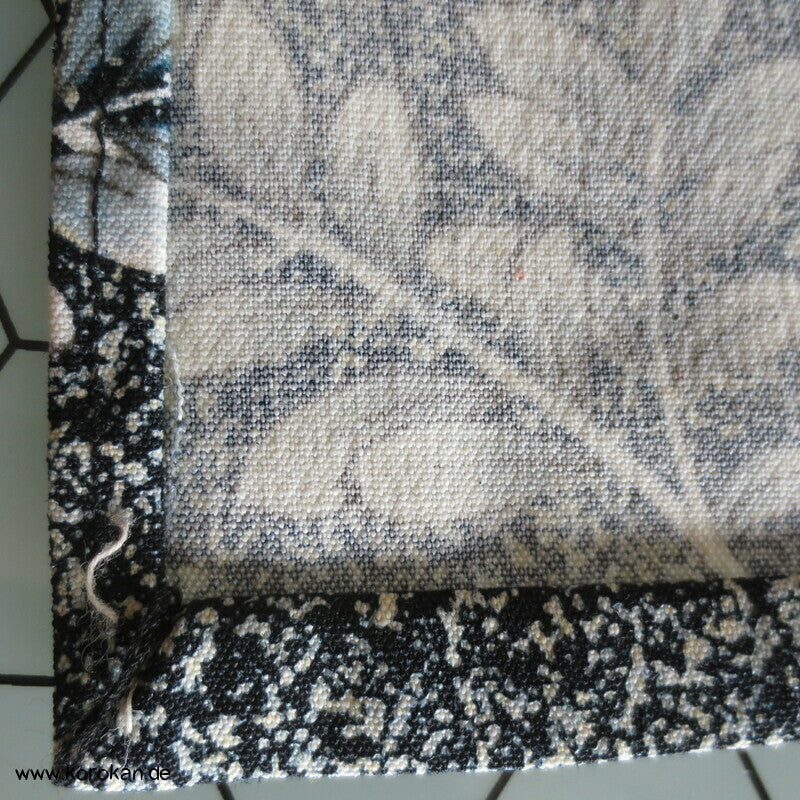 blaue Blüten Hitoe Kimono, Wolle gewaschen