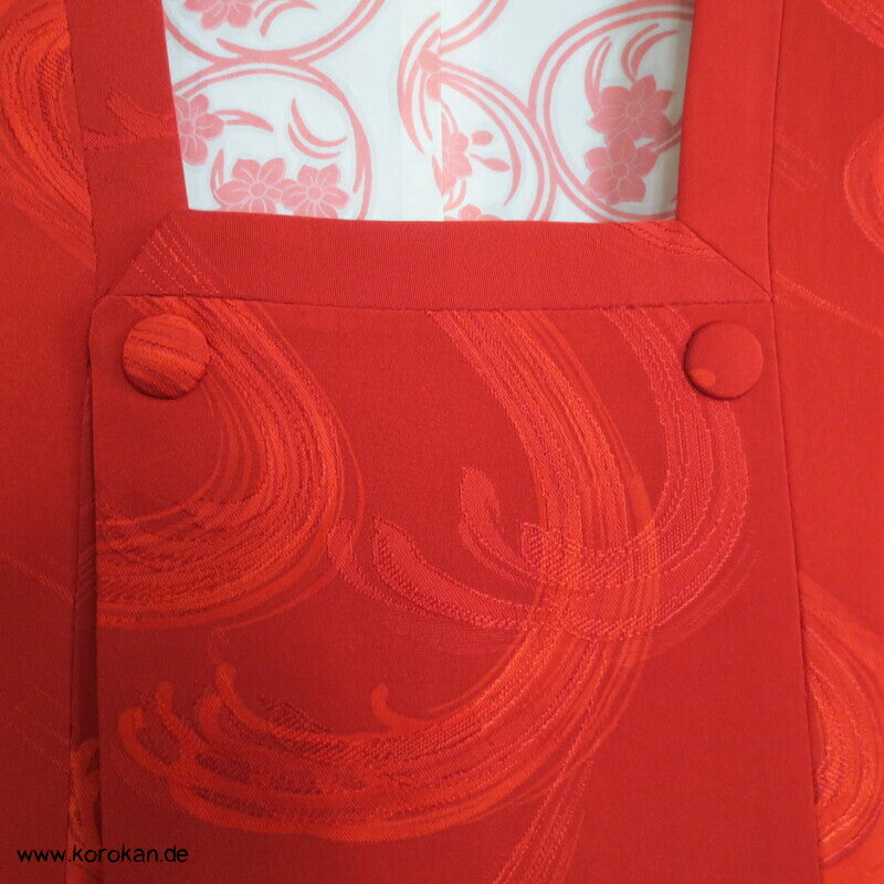rote wilde Wellen Seide Michiyuki Jacke