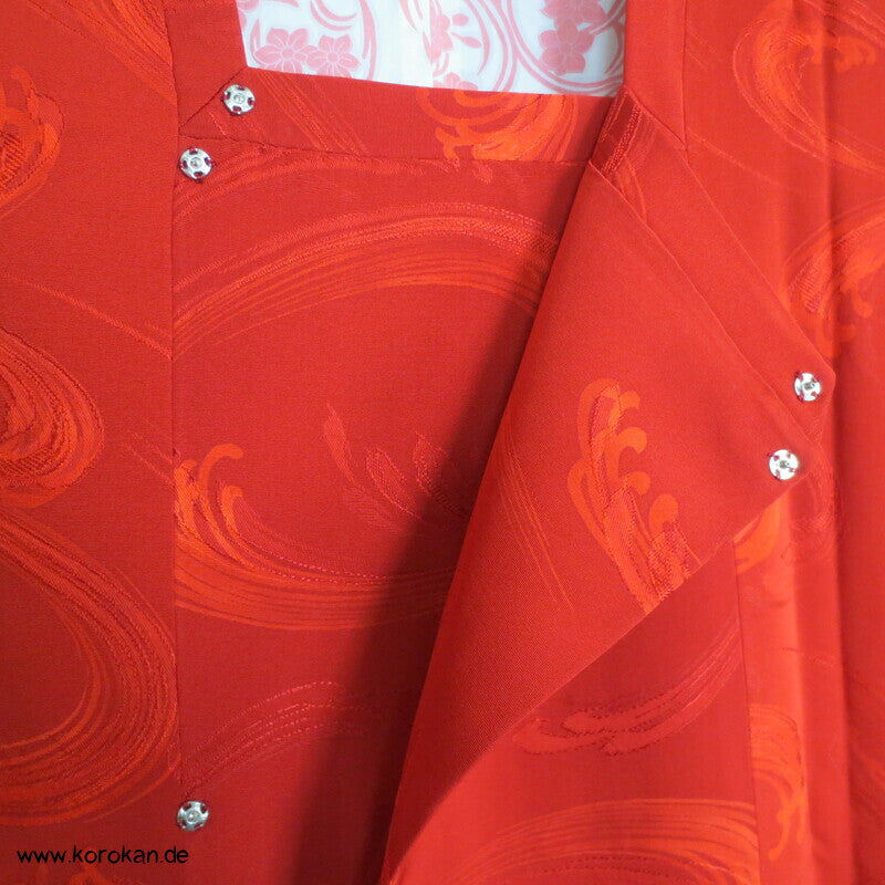 rote wilde Wellen Seide Michiyuki Jacke