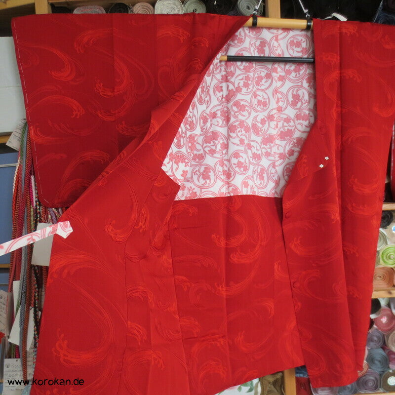 rote wilde Wellen Seide Michiyuki Jacke