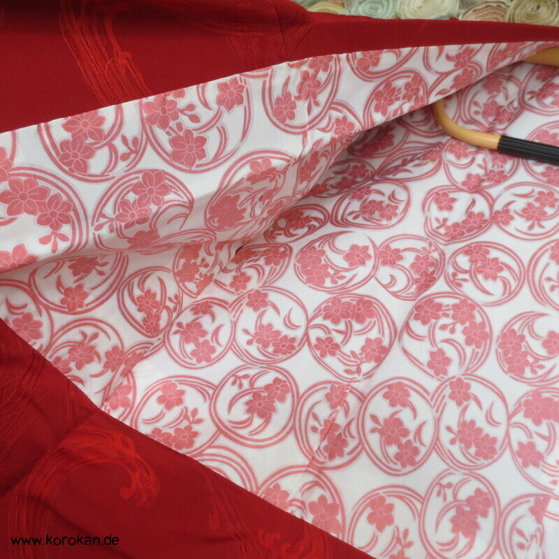 rote wilde Wellen Seide Michiyuki Jacke