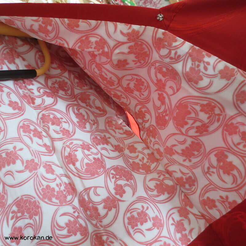 rote wilde Wellen Seide Michiyuki Jacke