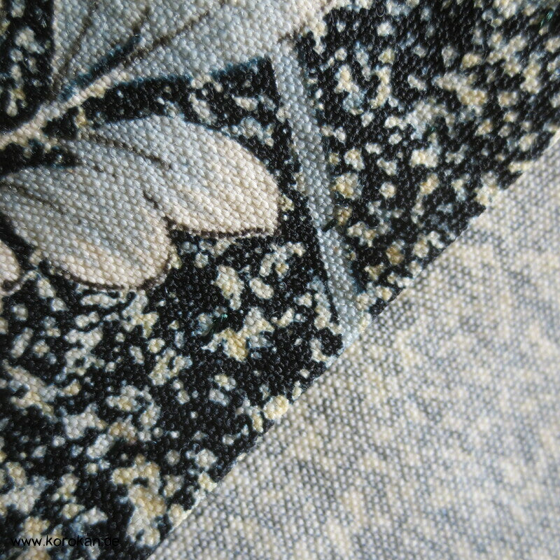 blaue Blüten Hitoe Kimono, Wolle gewaschen