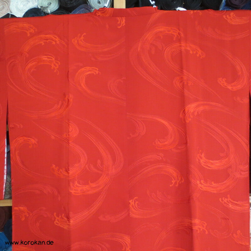 rote wilde Wellen Seide Michiyuki Jacke