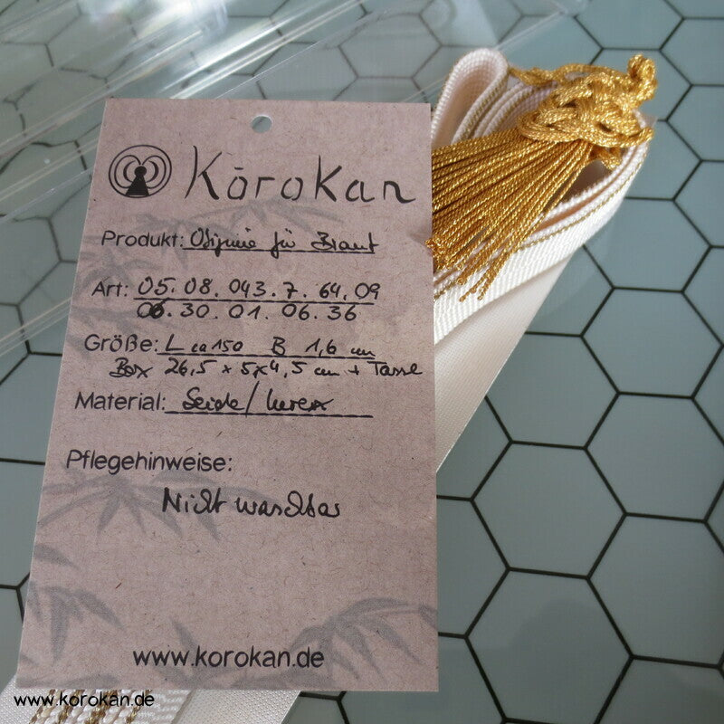 weiß gold mit Posament Obijime Seide für Bräute