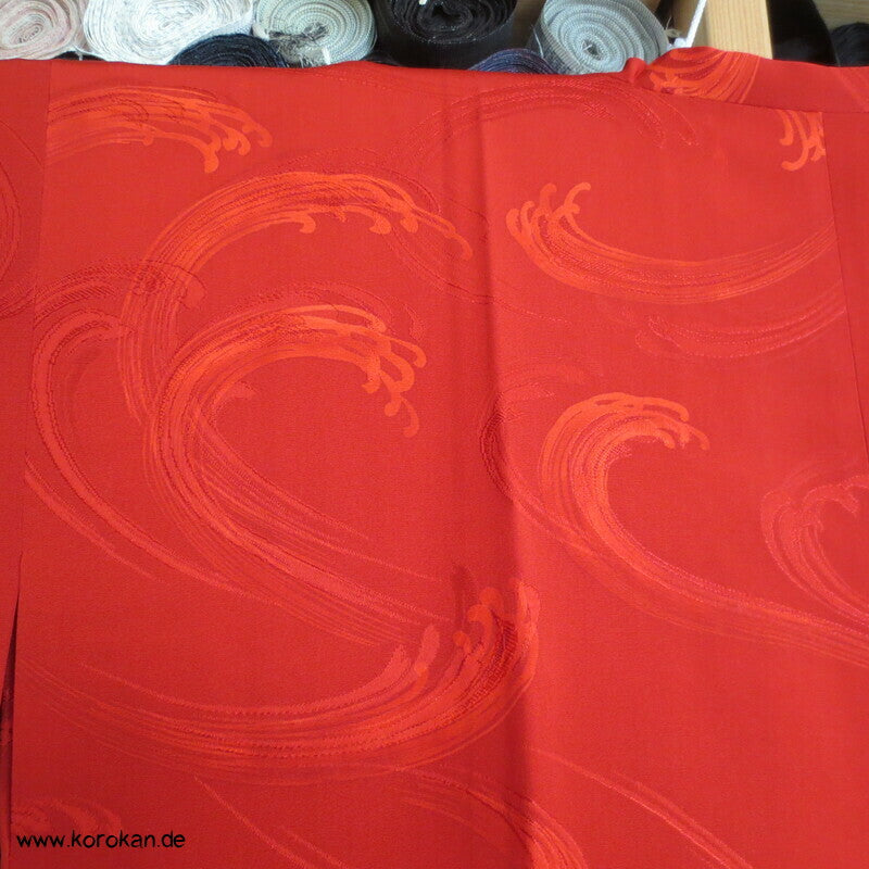rote wilde Wellen Seide Michiyuki Jacke