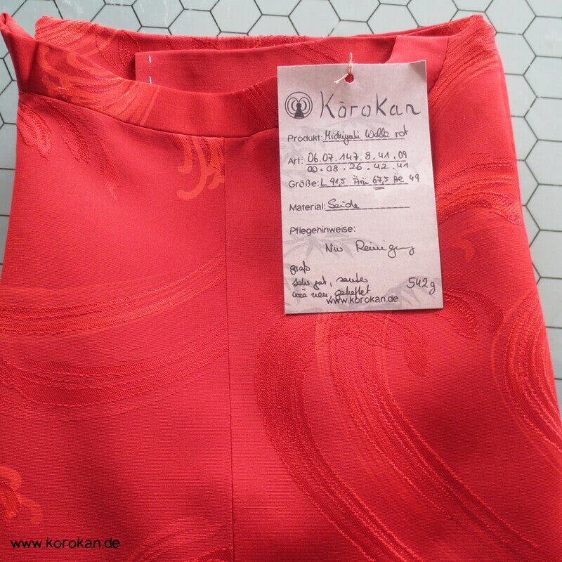 rote wilde Wellen Seide Michiyuki Jacke