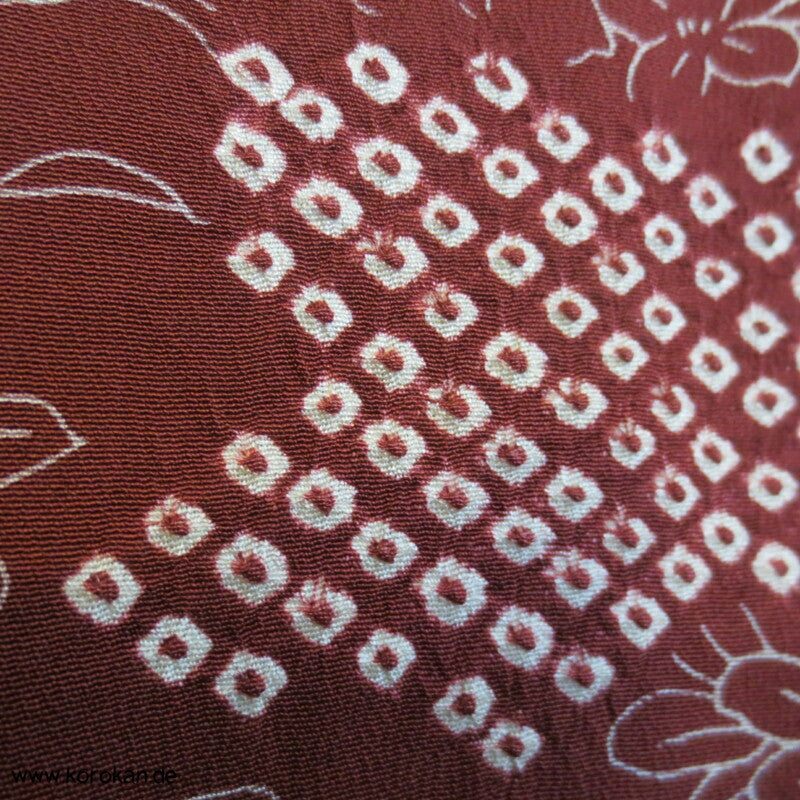 Päonien und Shibori Seidencrepe Komon Kimono