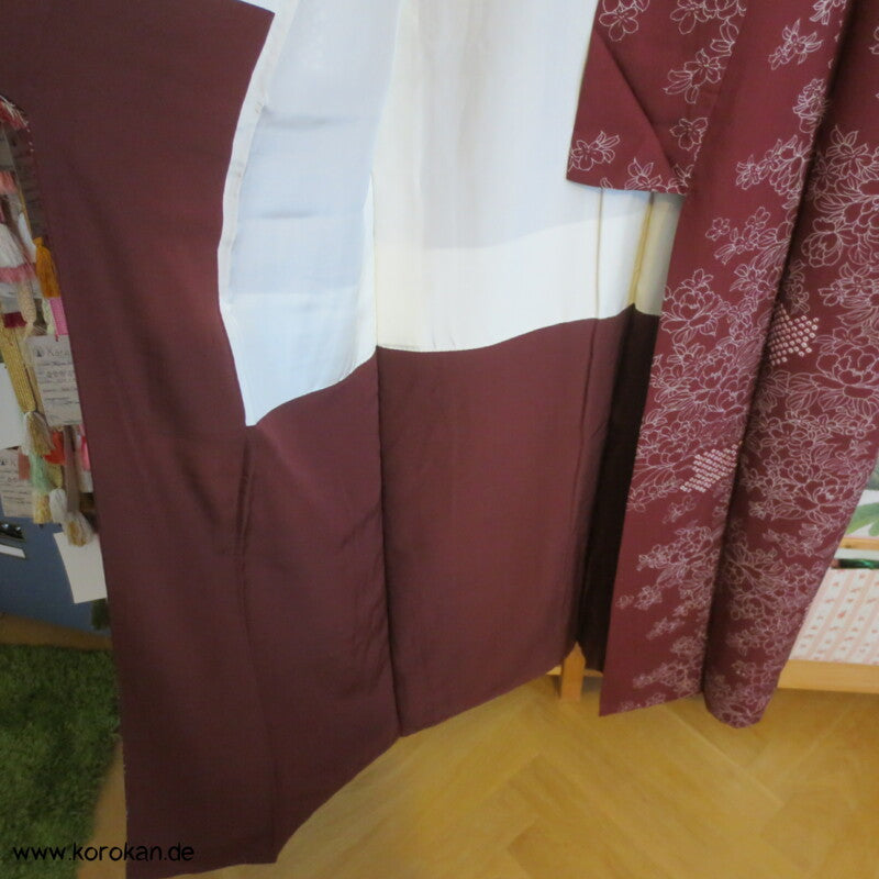 Päonien und Shibori Seidencrepe Komon Kimono