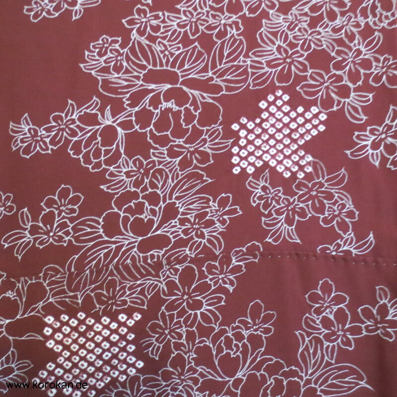 Päonien und Shibori Seidencrepe Komon Kimono