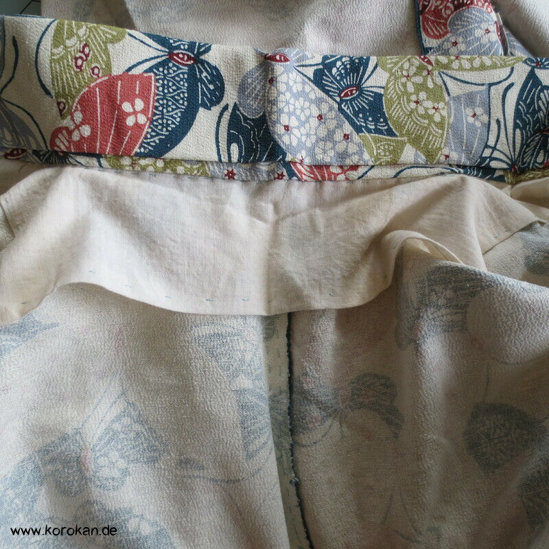 allover Schmetterlinge Tsumugi Seiden Hitoe Kimono