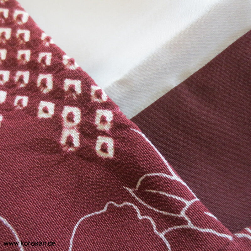Päonien und Shibori Seidencrepe Komon Kimono