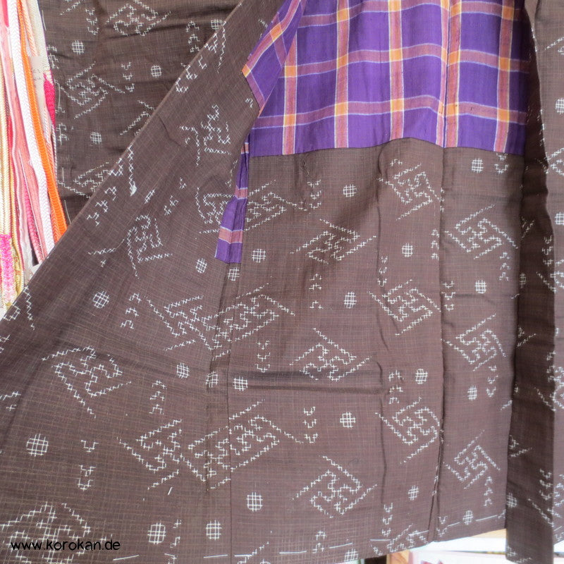 Sayagata Kasuri Haori mit kariertem Futter
