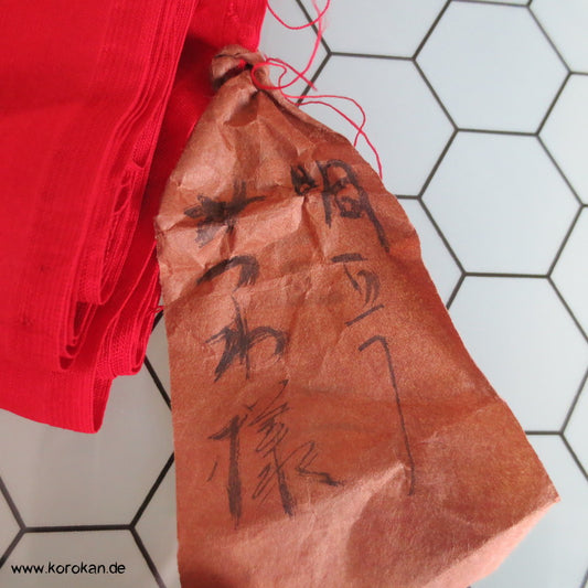 rot uni Pongé - Seide, original zusammengeheftet