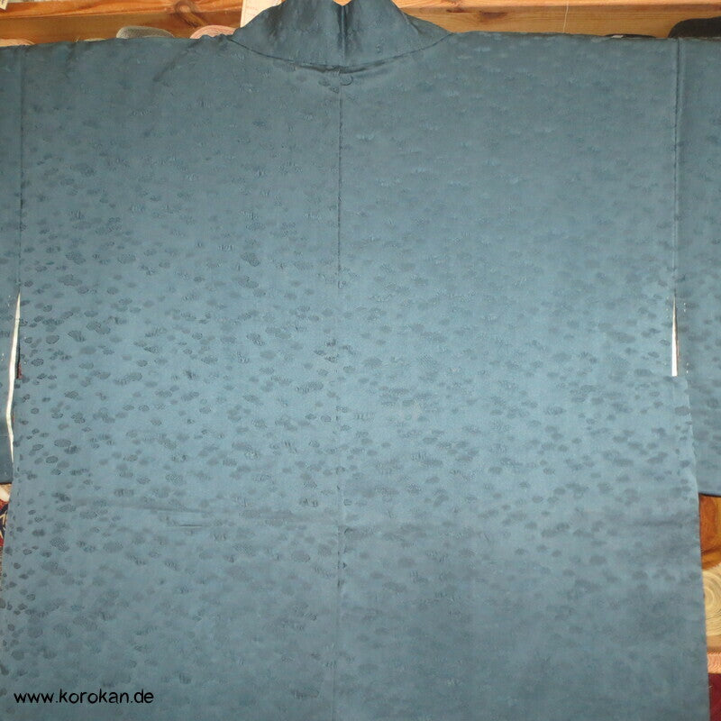 Haori Kimono Jacke petrol blasiger Seiden Matelassé