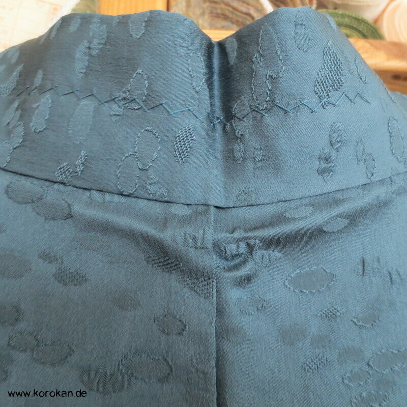 Haori Kimono Jacke petrol blasiger Seiden Matelassé