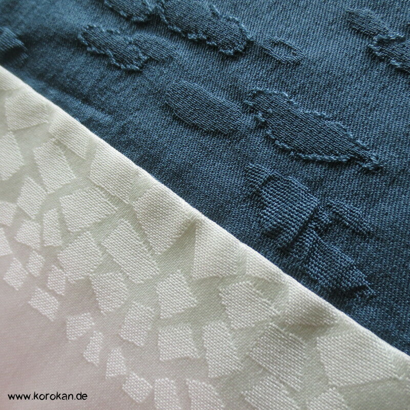 Haori Kimono Jacke petrol blasiger Seiden Matelassé
