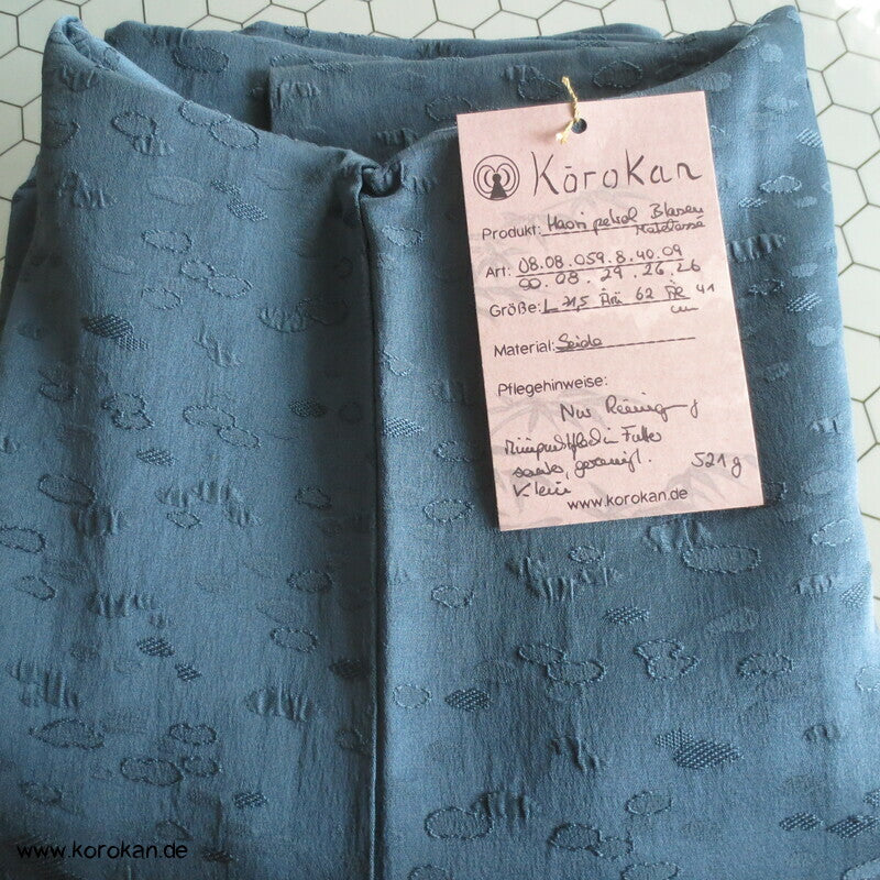 Haori Kimono Jacke petrol blasiger Seiden Matelassé