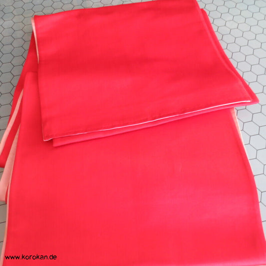 einfacher rot rosa Seidensatin Kimono Obi - Maru Breite
