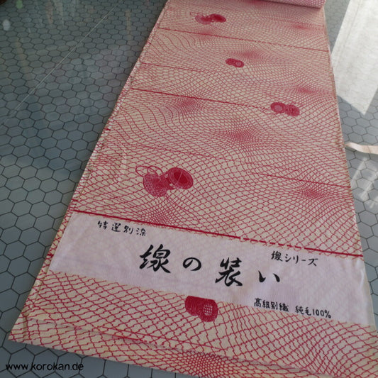 Trommeln im Netz Druck Kasuri Kimono Wolle