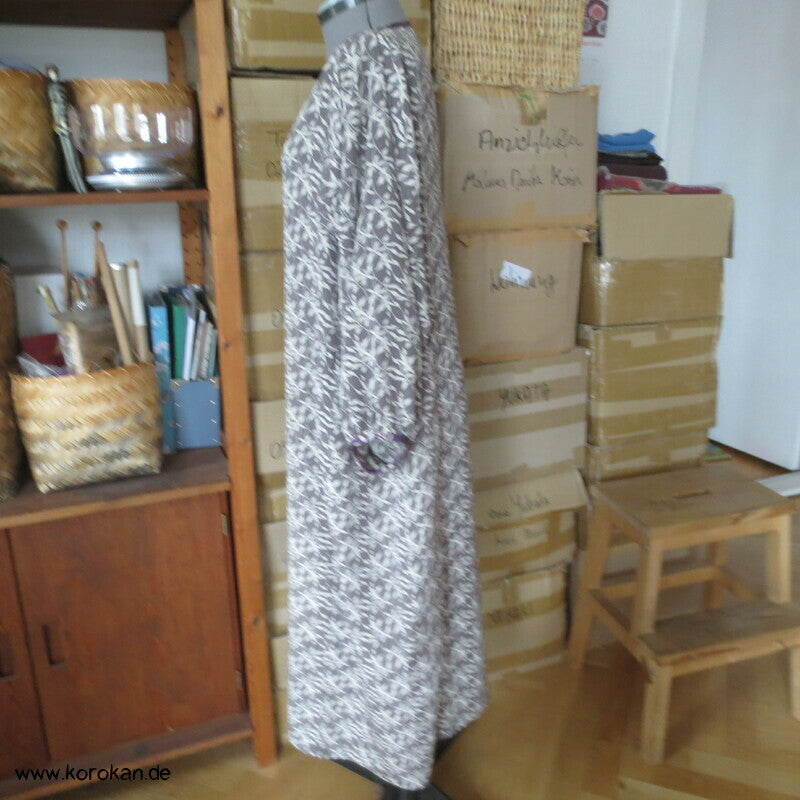 Japan Kimono Seiden Upcycling Reformkleid, Physalis Zweige, Gr. L, Unikat