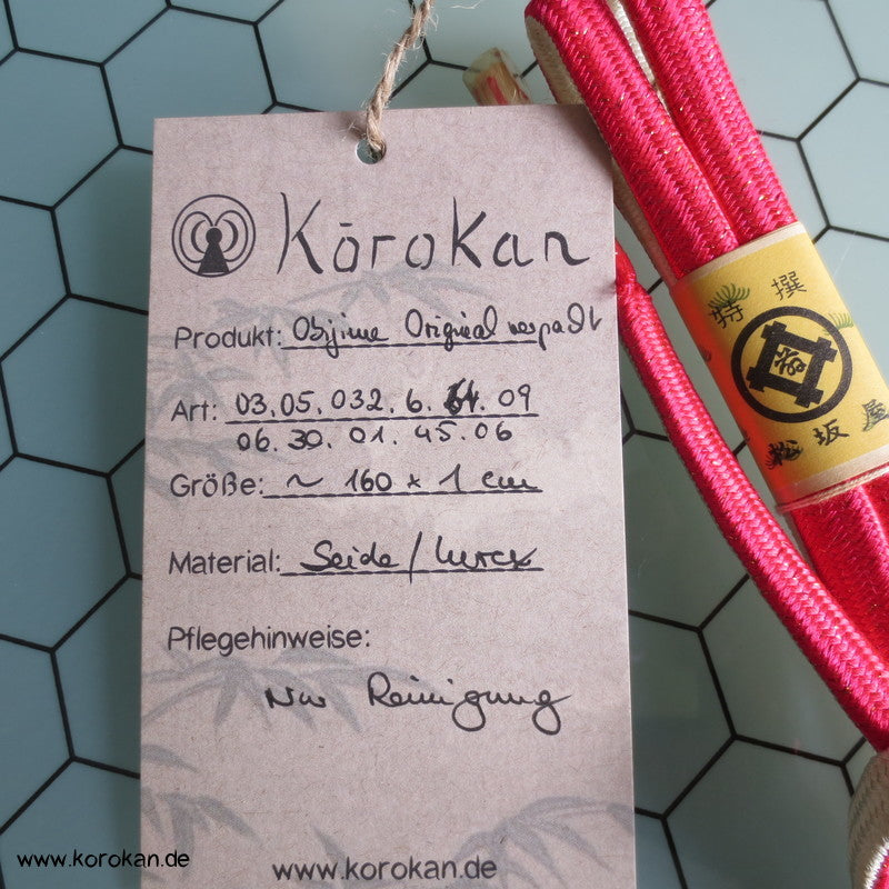 pink weiß Obijime, geflochten, im Originalzustand