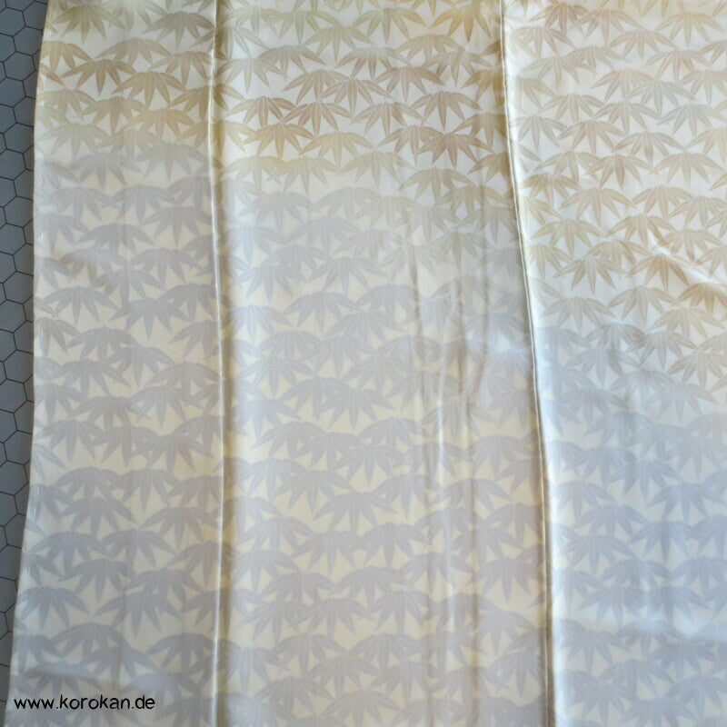 Bambusblätter Farbverlauf Tsukesage Seidencrepe Kimono