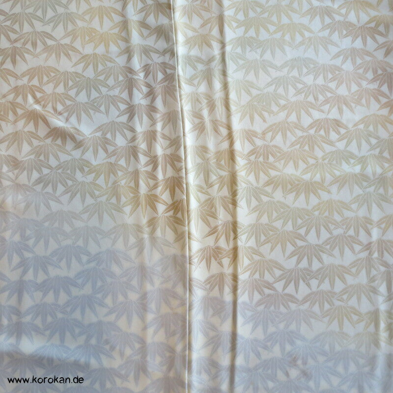 Bambusblätter Farbverlauf Tsukesage Seidencrepe Kimono