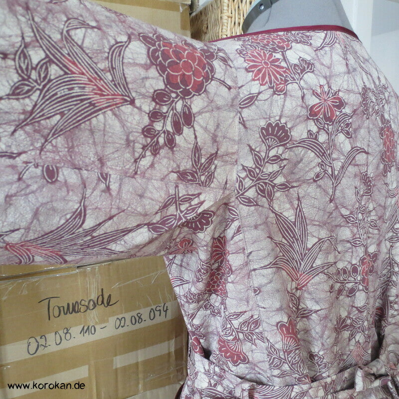 Japan Kimono Seiden Upcycling Reformkleid, Okinawa Batikmuster, Gr. L, Unikat