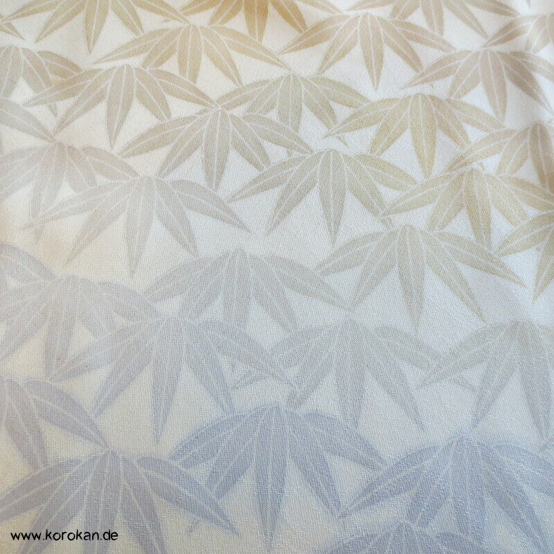 Bambusblätter Farbverlauf Tsukesage Seidencrepe Kimono