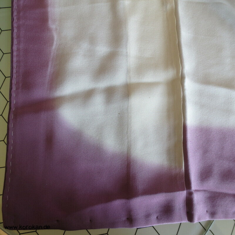 abstrakte Bäume weiß auf mauve Tsukesage Kimono