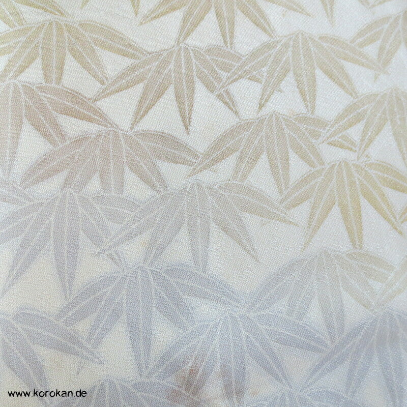 Bambusblätter Farbverlauf Tsukesage Seidencrepe Kimono
