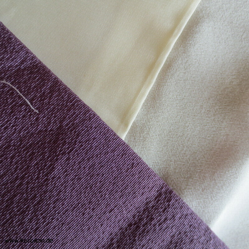abstrakte Bäume weiß auf mauve Tsukesage Kimono